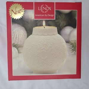 NEW~LENOX~ CHRISTMAS~ SNOWFLAKE VOTIVE HOLDER ORNAMENTAL GLOW